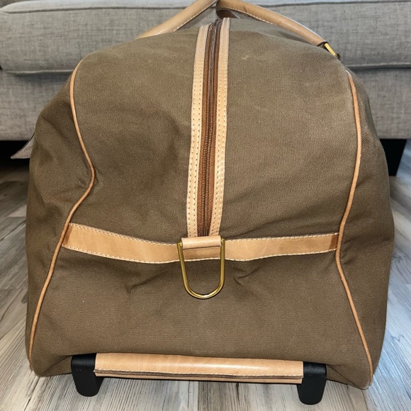 Tramontano Napoli Italian Leather Large Roller Duffel Bag Brown/Tan - Picture 4 of 16